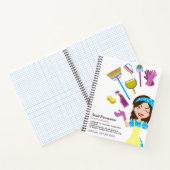 Cleaning Service Lady Janitorial Cute Cartoon ノートブック (内部)