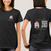 Cleaning Service Rose Gold Logo QR Code Black Tシャツ
