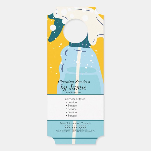 Cleaning Service Spray Bottle Business  ドアノブサイン (正面)