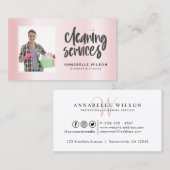 Cleaning Servicesの写モダン真 名刺 (正面/裏面)
