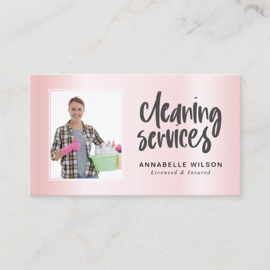 Cleaning Servicesの写モダン真 名刺 (正面)