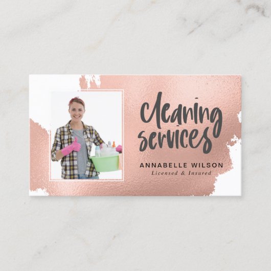 Cleaning Servicesの写モダン真 名刺 (正面)