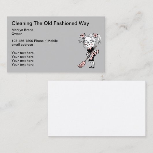 Cleaning Servicesクラシックレトロ名刺 名刺 (正面/裏面)