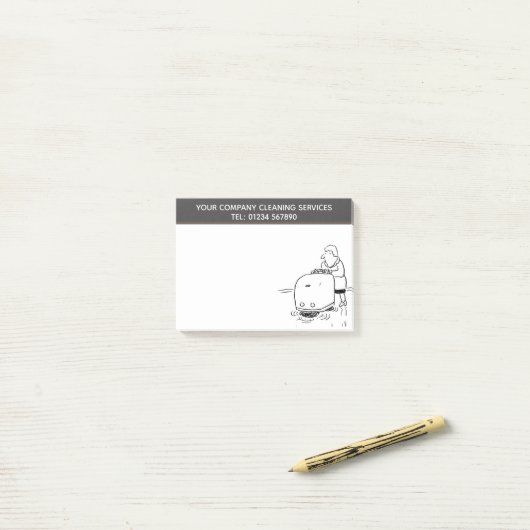 Cleaning Services Cartoonテーマを個人用に ポストイット (デスク上)
