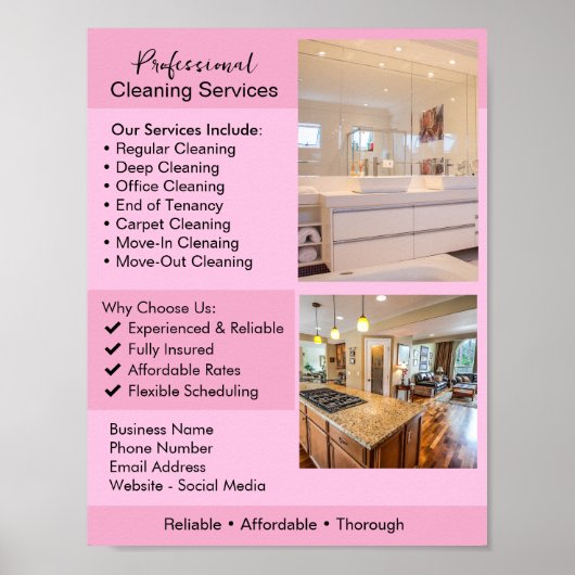 Cleaning Services Flyer | Editable House Cleaning  ポスター (正面)