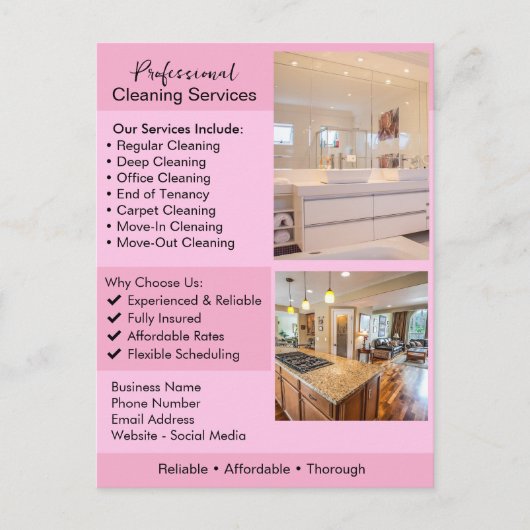 Cleaning Services Flyer | Editable House Cleaning  ポストカード (正面)