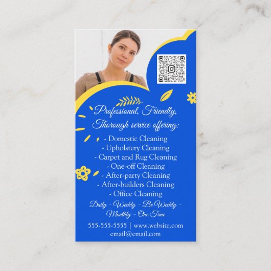 Cleaning Services Houseの保QRCodeロゴ写真 名刺 (正面)