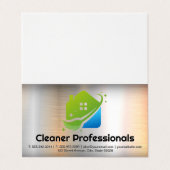 Cleaning Services House Logo | Metal Background 名刺 (外部フラット)