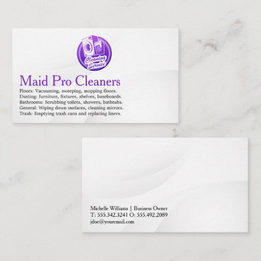 Cleaning Services Logo | Washing Machine 名刺 (正面/裏面)