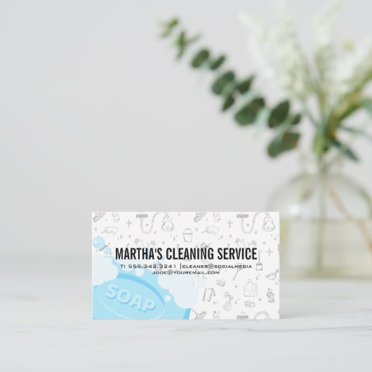 Cleaning Services | Soap Bubbles | Maid 名刺 (スタンド正面)