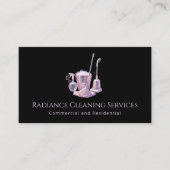 Cleaning Services Supplies Modern QR Code 名刺 (正面)