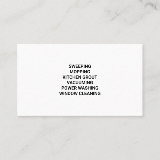 Cleaning Solutions | Spray Bottle | Janitorial  名刺 (裏面)