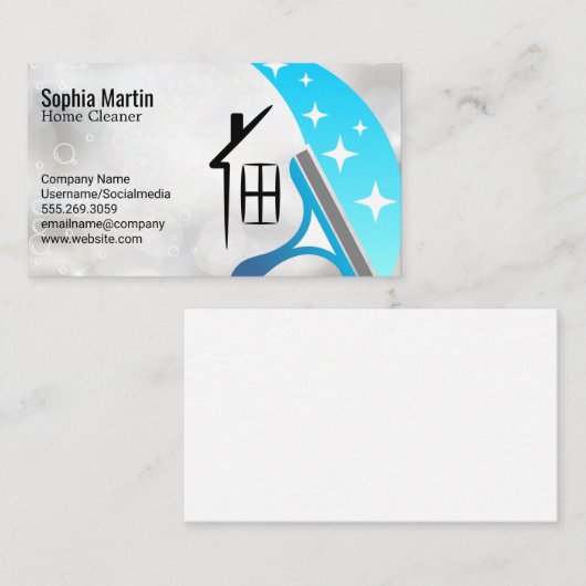 Cleaning Squeegee | Maids | Soap Bubbles 名刺 (正面/裏面)