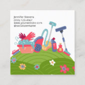 Cleaning Supplies Housekeeping Service スクエア名刺 (裏面)