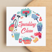 Cleaning Supplies Housekeeping Service スクエア名刺