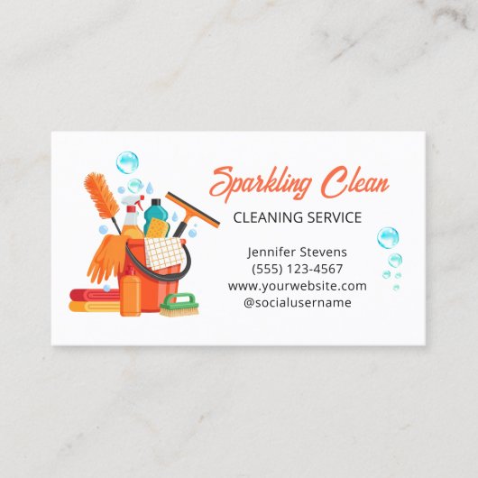 Cleaning Supplies Housekeeping Service 名刺 (正面)