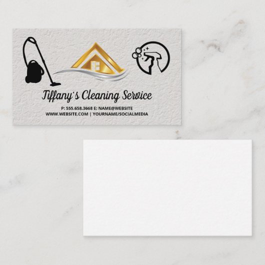 Cleaning Supplies | Maid Cleaning | House Logo 名刺 (正面/裏面)