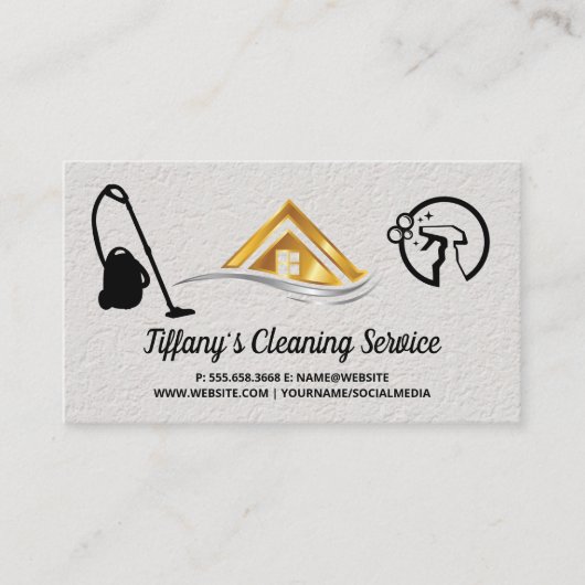 Cleaning Supplies | Maid Cleaning | House Logo 名刺 (正面)