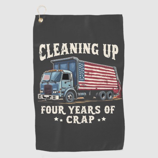 Cleaning up Your 4 years Trump Garbage Inaguration ゴルフタオル (正面)