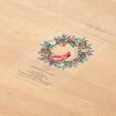 CLEAR ACRYLIC 80th Birthday Party Cardinal アクリル招待状 (レイダウン)