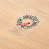 CLEAR ACRYLIC 90th Birthday Party Cardinal アクリル招待状 (レイダウン)