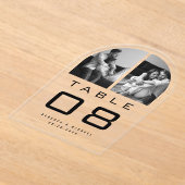 Clear Acrylic Arch Photo Wedding Table Number アクリル招待状 (レイダウン)