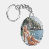 CLEAR! 🔑 Acrylic Keychain – Add Image or Text キーホルダー (正面左)