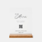 Clear Acrylic QR Code Bar Menu Sign アクリルサイン (正面)