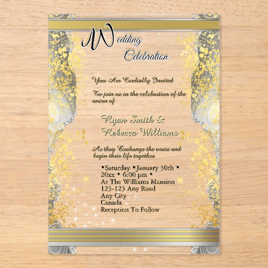 Clear Acrylic Wedding Invitation アクリル招待状 (正面)