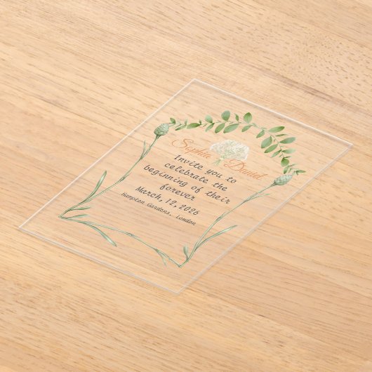 clear acrylic wedding invitation  アクリル招待状 (レイダウン)