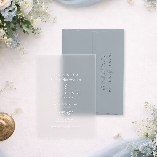 Clear Acrylic Wedding Invitation | Luxury French アクリル招待状