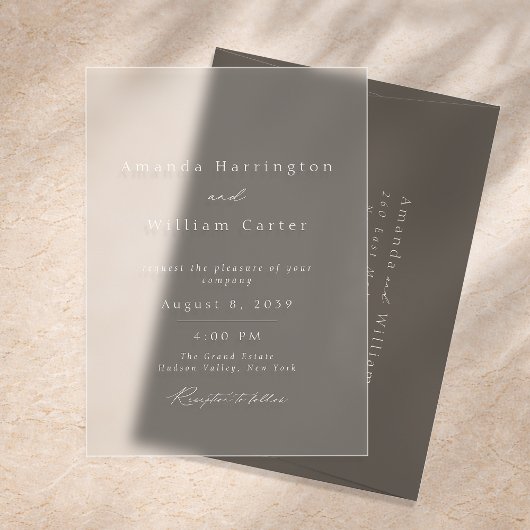Clear Acrylic Wedding Invitation, Modern Minimal  アクリル招待状