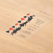 CLEAR Alice in Wonderland Cards Tea Party Birthday アクリル招待状 (レイダウン)