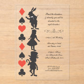CLEAR Alice in Wonderland Cards Tea Party Birthday アクリル招待状 (正面)