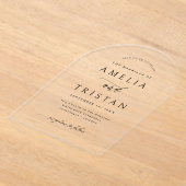 Clear Arch Wedding Calligraphy Invitation Card アクリル招待状 (レイダウン)