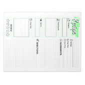 Clear Blank Full Page Recipe Papers | Personalized ノートパッド (正面)