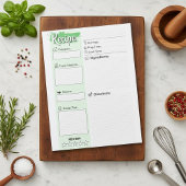 Clear Blank Full Page Recipe Papers | Personalized ノートパッド