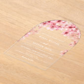 Clear Cherry Blossom Wedding アクリル招待状 (レイダウン)