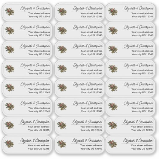 Clear Christmas Return Address Custom Transparent シール (正面)