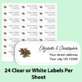 Clear Christmas Return Address Custom Transparent  シール