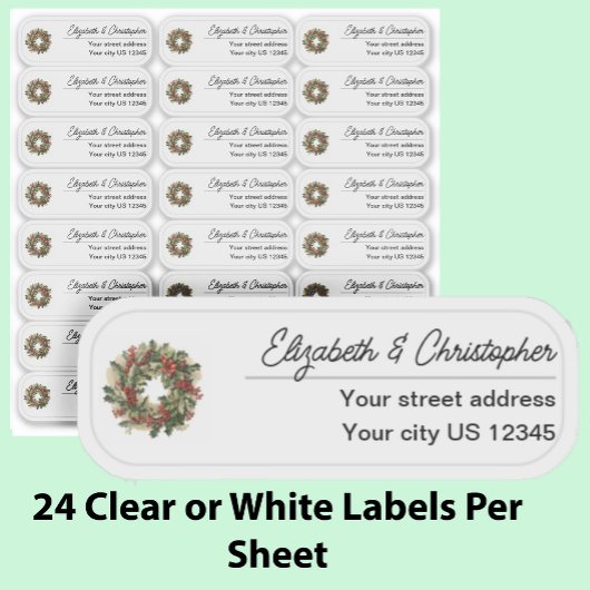 Clear Christmas Return Address Custom Transparent シール