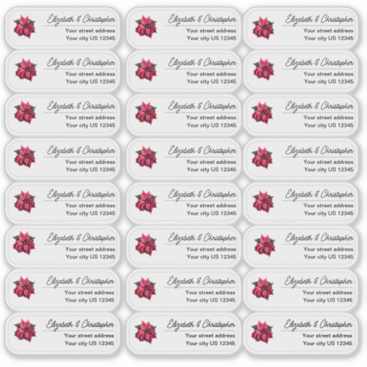 Clear Christmas Return Address Custom Transparent  シール (正面)