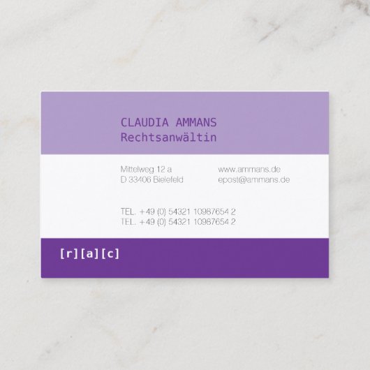 Clear, colorful, clear business card (3c) 名刺 (裏面)