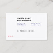 Clear, colorful, clear business card (3c) 名刺 (裏面)
