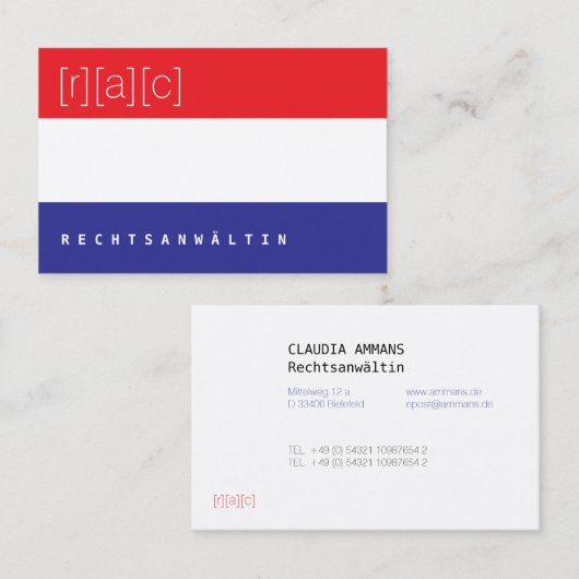 Clear, colorful, clear business card (3c) 名刺 (正面/裏面)