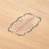 CLEAR Elegant Flourish Filligree White Wedding アクリル招待状 (レイダウン)