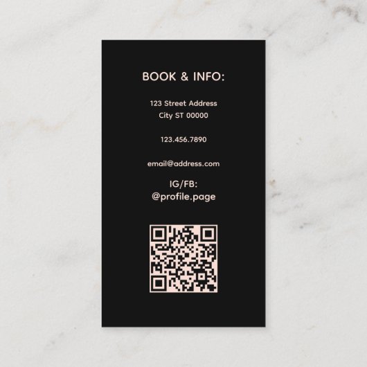 Clear elegant minimalist monogram Business Card 名刺 (裏面)