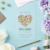 CLEAR Food Love Heart Kitchen Welcome Sign アクリル招待状 (インサイチュ (ウェディング))