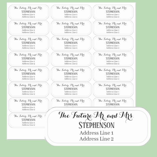 Clear Future Mr and Mrs Wedding Return Address  シール