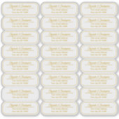 Clear Gold Return Address Custom Transparent Label シール (正面)